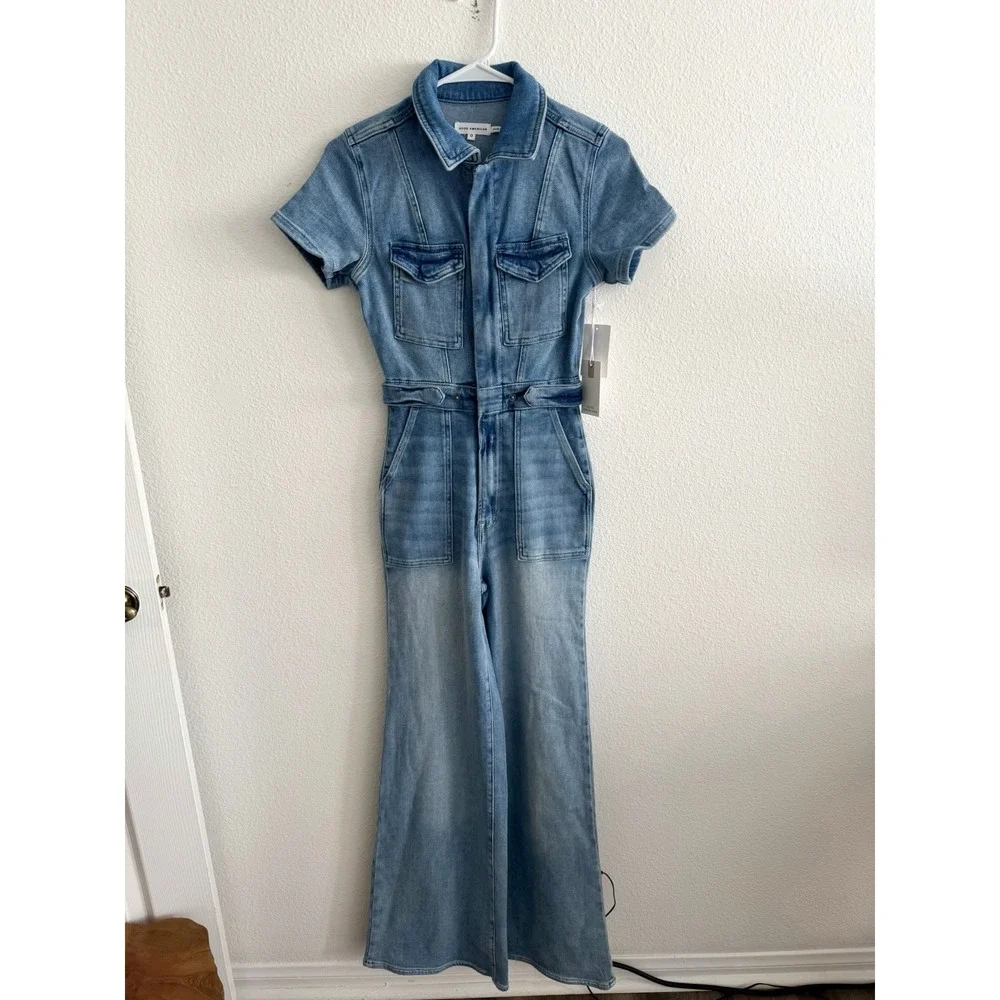 Good American Denim Jumpsuit NWT Sz 0 XS Fit for‎ Success Bootcut Stretch